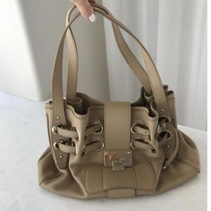 Ramona Beige Leather Shoulder Bag